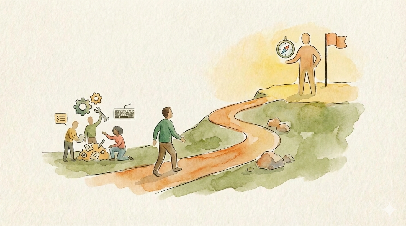 A person heading towards a new challange